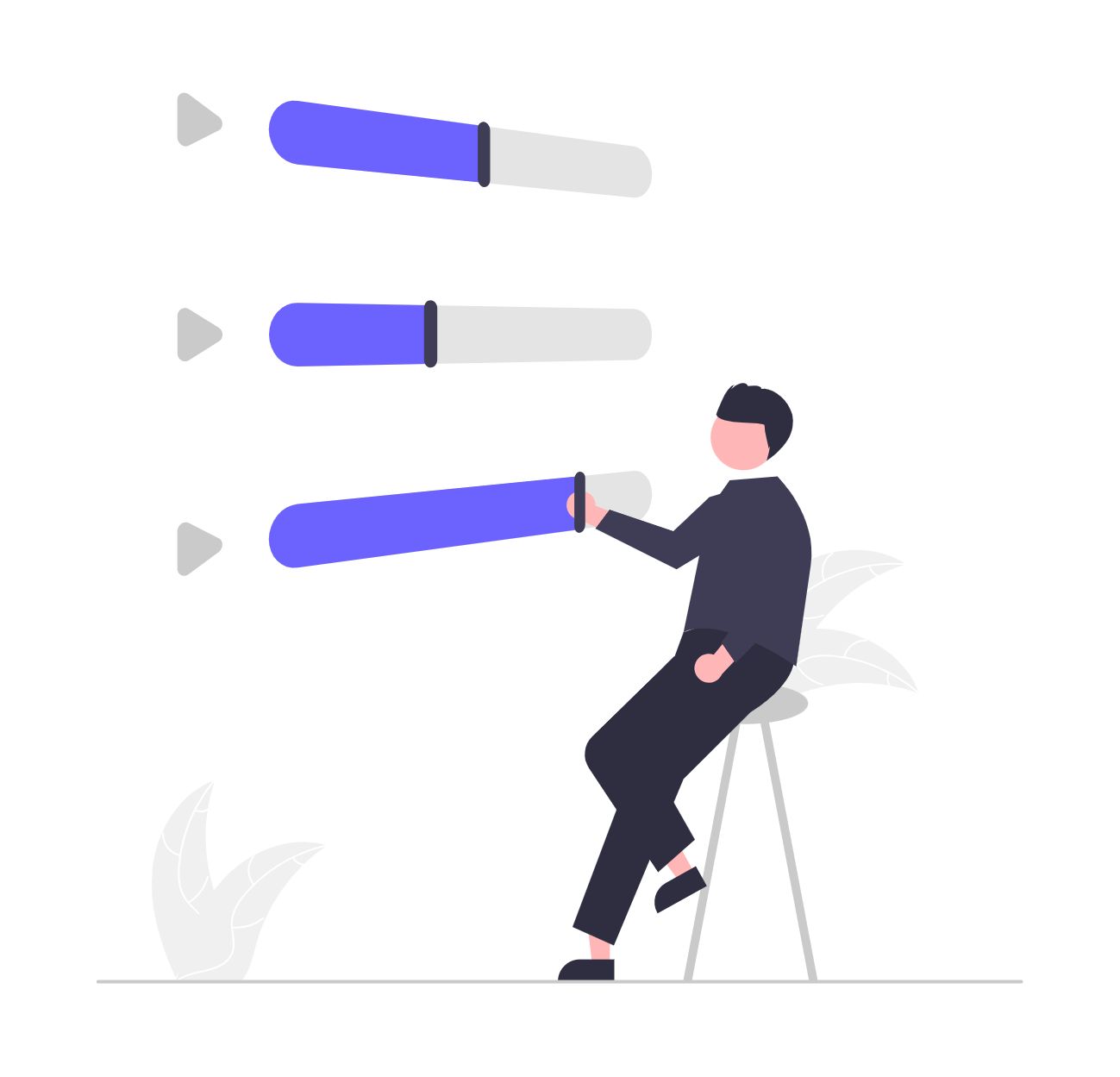 Illustration of data analysis and processing with AI elements.